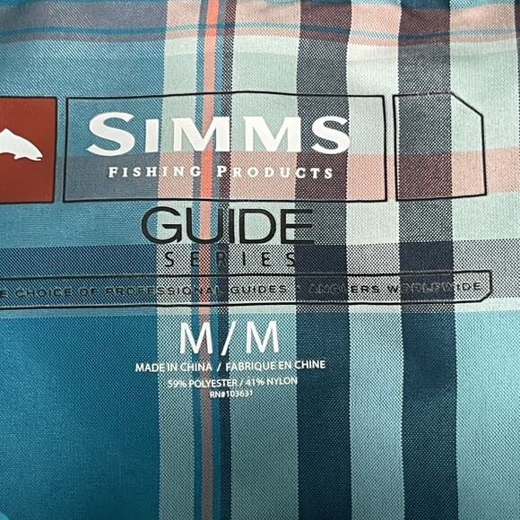 Simms Fishing Shirt Womens Medium Plaid Nylon Pearl Snap Western Outdoors - Picture 6 of 14